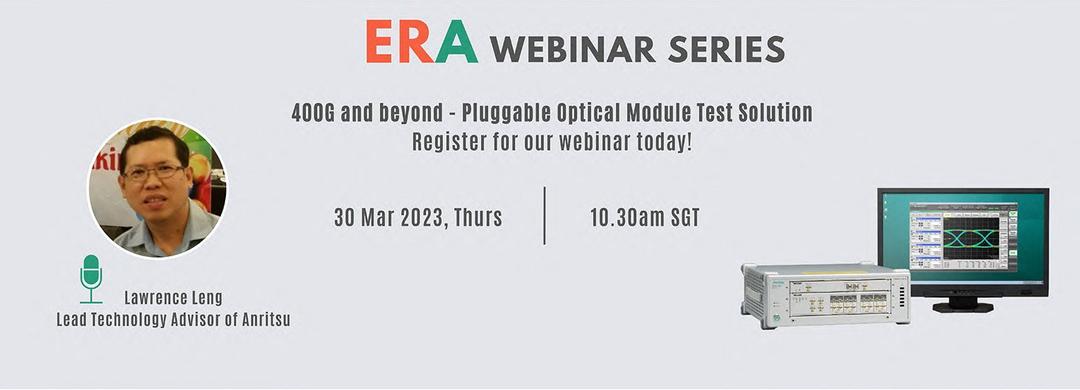 ERA Webinar Series: 400G and beyond - Pluggable Optical Module Test Solution