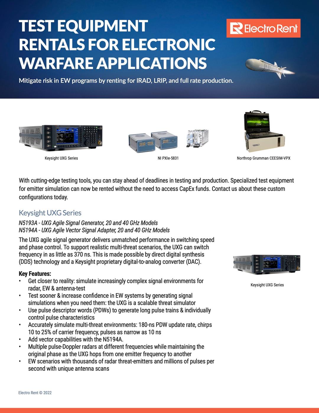 Test Equipment Rentals for Electronic Warfare, imagen