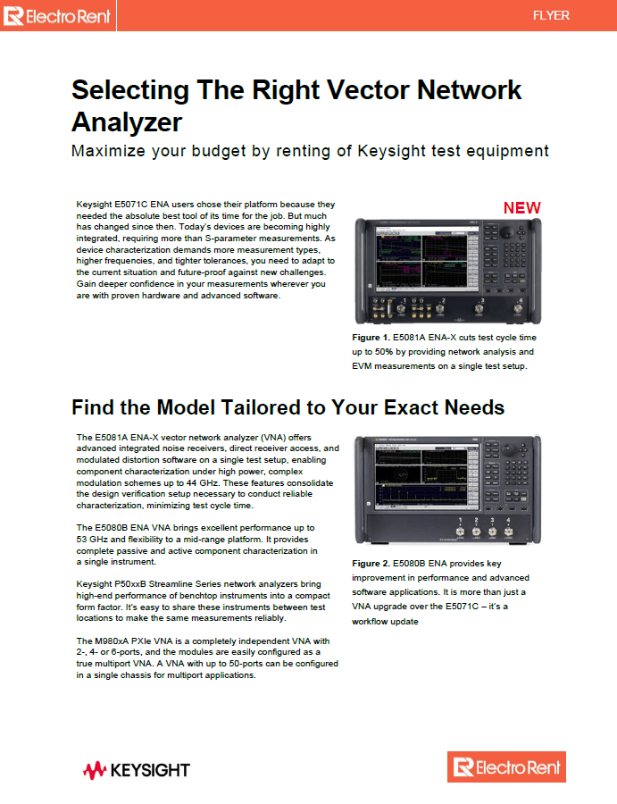 Product Datasheets | Electro Rent - New & Used Test Equipment Rental ...