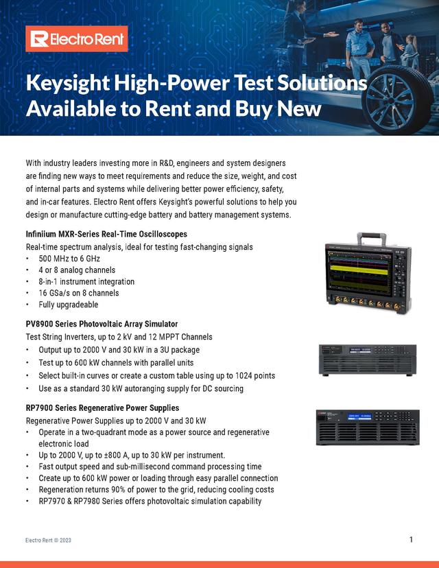 Keysight Premier Rental Partner & Authorized Distributor